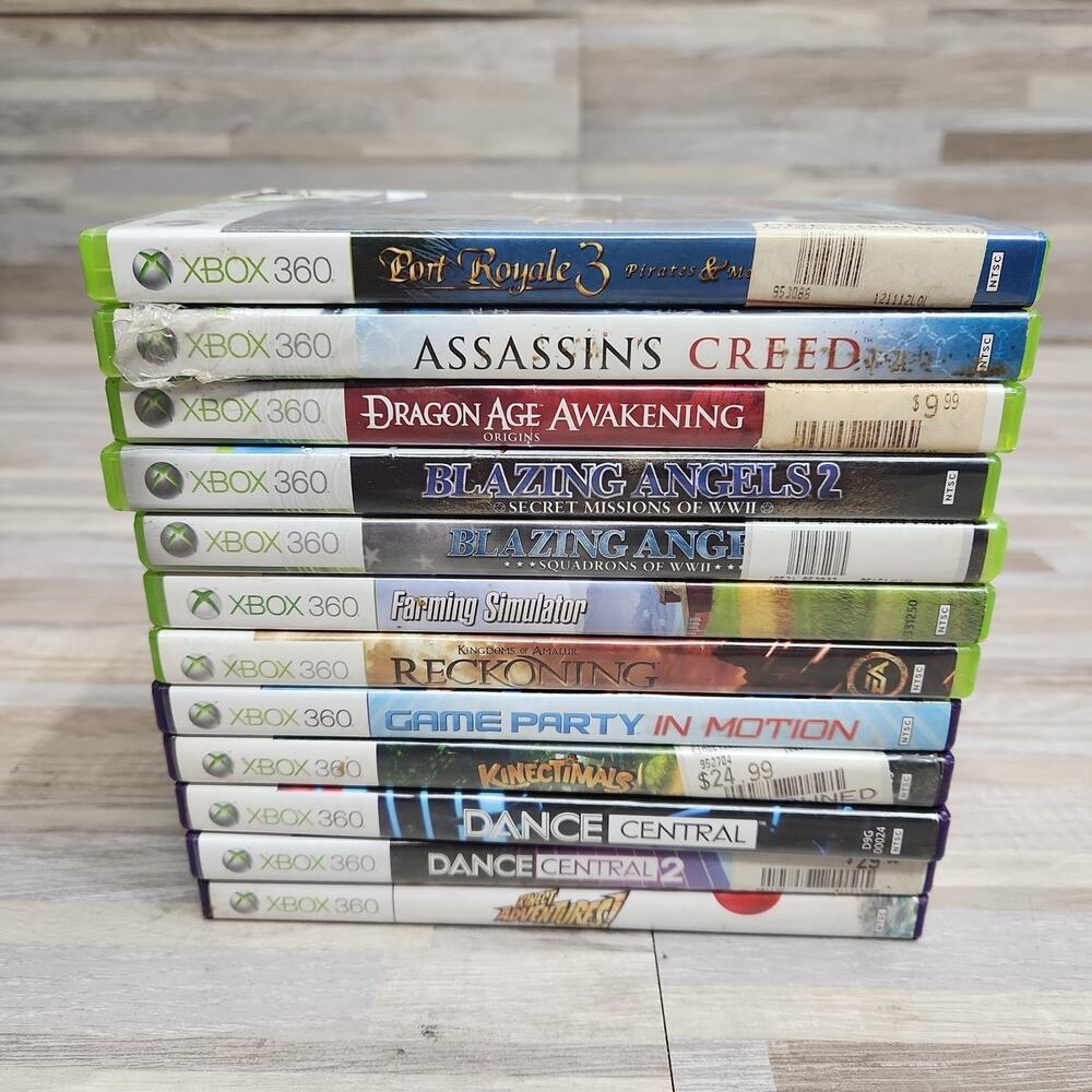 Lot of 12 Microsoft Xbox 360 Video Games - Dance, Blazing Angels. Untested